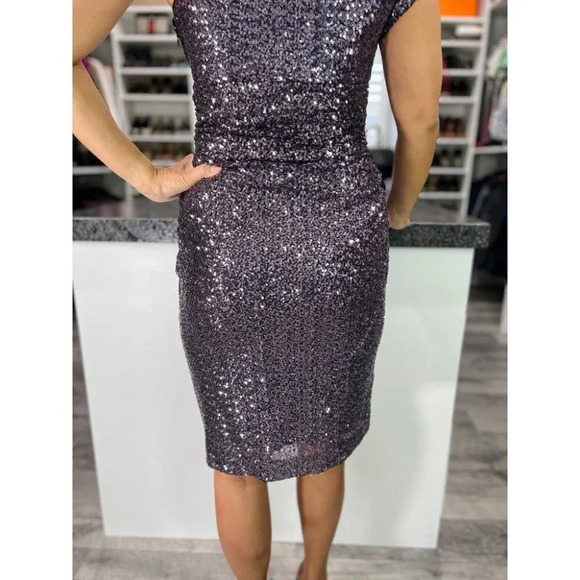 Julian Joyce by Mandalay Rare Purple Sequined One Shoulder Midi Dress $495 - Picture 9 of 12